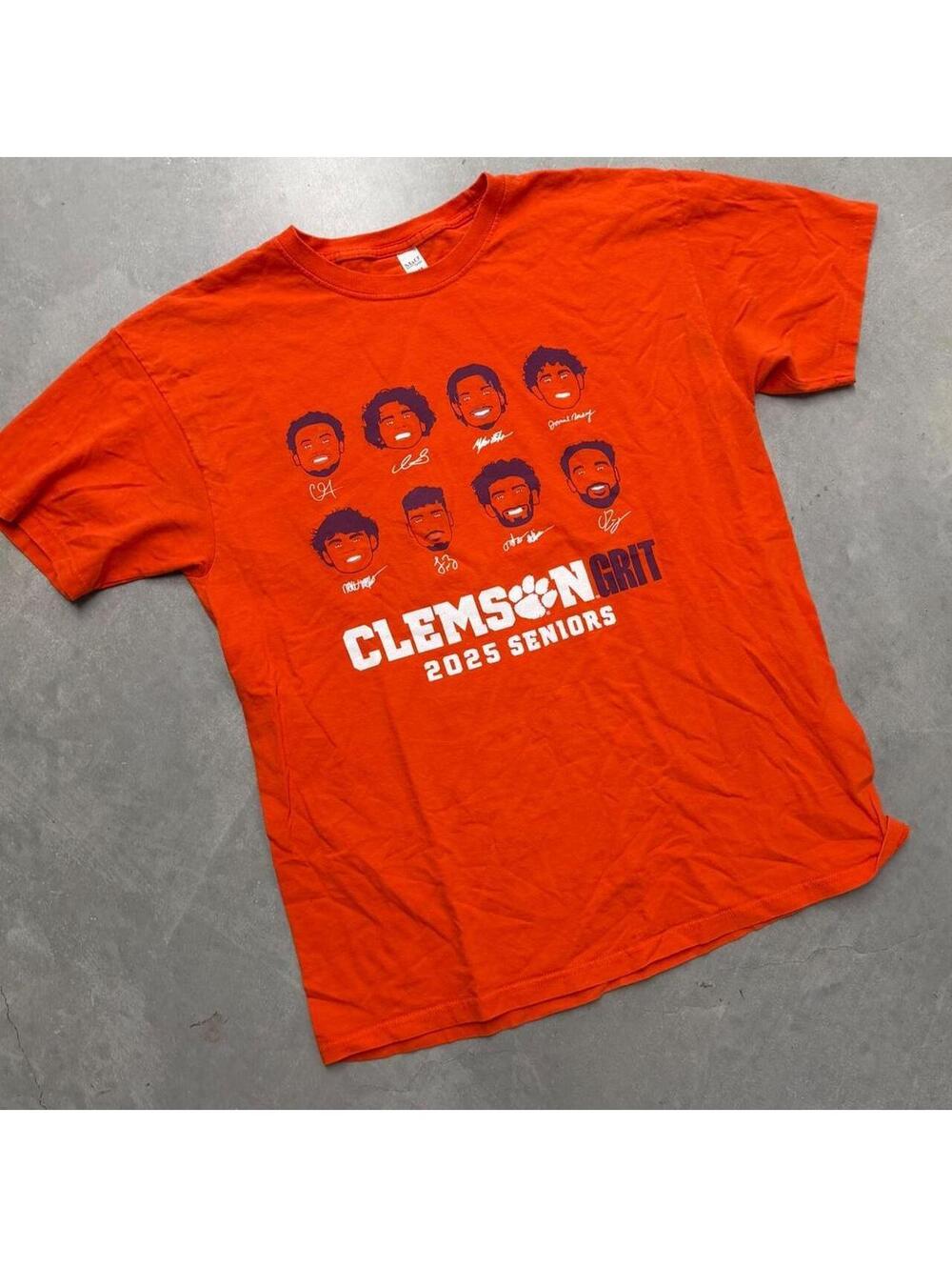 Clemson Tigers Football 2025 Seniors Graphic T-Shirt Orange NCAA Adult XL